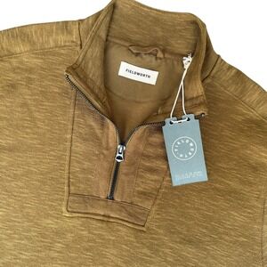 Fieldworth NWT Mens Stacked Rib Quarter Zip Pullover Sweatshirt Size L cabincore